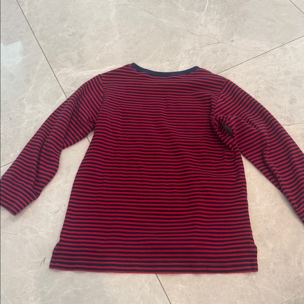 The Beaufort Bonnet Company Red and Navy Striped Long Sleeve Tee - Picture 3 of 3